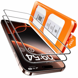 TOCOL für iPhone 16 Pro für Panzerglas, Full Screen Stoßfest Schutzglas Auto-Installation 9H Härte folie Kratzfest Anti-Fingerabdruck Anti-Öl Anti-Bläschen Schutzfolie für iPhone 16 Pro, 2 Stück