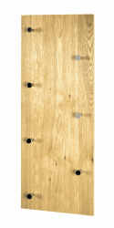 HAKU Möbel Wandgarderobe chrom, eiche, MDF, Metall - Maße: B 80 cm x H 30 cm x T 6 cm, Style: Modern