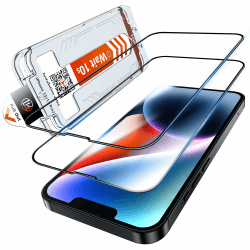 LK Panzer Schutz Glas für iPhone 13/13 Pro, iPhone 14 Schutzfolie [Full Screen] Auto-Installation Schutzglas [9H TOP Härte] Stoßfest Kratzfest Anti-Fingerabdruck Anti-Öl Anti-Bläschen, 2 Stück