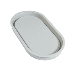 Rayher Silikon-Gießform Untersetzer oval, 17,8 x 9,5 cm, Höhe 1,6 cm, zum Ausgießen mit Kreativ Beton, Art Resin Gießharz, Raysin-Gießpulver, 36126000, Grau