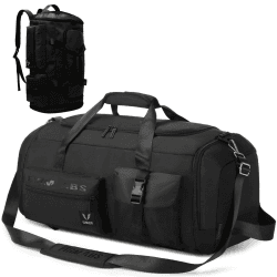 Suweir Reisetasche Groß Damen Herren 65L Sporttasche mit Schuhfach und Nass-Trockenfach Large Capacity Travel Bag Schwimmtasche Übernachtung Tasche für Reisen,Sport, Fitness (Schwarz Black)