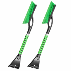 SEAAES Eiskratzer Auto mit Besen - Abnehmbarer Schneebesen Auto - 69cm Stabiler & Langlebiger Scheibenkratzer Auto - Effektiver Auto Eiskratzer Schneebürste für LKW SUV Windschutzscheibe - 2pcs
