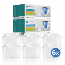 Aigostar Wasserfilter Kartusche im 6er-Pack, Verwendbar für 12 Monate Wasserfiltern, geeignet zur Reduzierung von Kalk, Verunreinigungen, Chlor und Metallen im Trinkwasser
