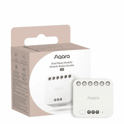 Aqara Dual Relais Modul T2 mit Matter, Rolladensteuerung & Lichtschalter, Erfordert Aqara Zigbee 3.0 HUB, Trockenen Knoten Modus für Garagentore & Heizkessel, Unterstützt Homekit,Google Home und Alexa
