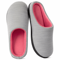 RockDove Damen Original Zweifarbige Hausschuhe mit Rückstellschaum 38/39 EU Grau und Rosa