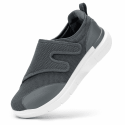 FitVille Diabetiker Schuhe Herren Extra Weite Einstellbar Walking Schuhe für Fußschwellung erweiterte Breiten Klettverschluss Gesundheitsschuhe 47 EU X-Weit Holzkohle Blau