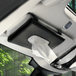 Wakauto Auto Taschentuchhalter Sonnenblende Serviettenclip Hängende Box Pu Leder Rücksitz Taschentuch Fall Behälter Veranstalter für Auto Auto Fahrzeug Schwarz