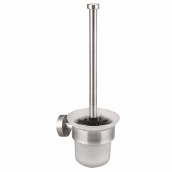 Dailyart Klobürste, Toilettenbürste WC Bürstenhalter WC Garnitur WC Bürste Ohne Bohren Klobürstenhalter mit Halter zum Wandmontage, Inkl. Ersatzbürste, Edelstahl + Glas