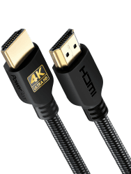 PowerBear 4K HDMI Kabel 0,3 m | 18Gbps Hochgeschwindigkeit HDMI Kabel, geflochtenes Nylon & Goldstecker, 4K @ 60Hz, Ultra HD, 2K, 1080P, ARC & CL3 zertifiziert | für Laptop, Monitor, PS5, PS4 & mehr