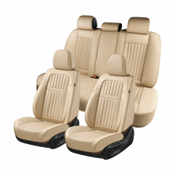 Coverado Autositzbezüge Universal Komplett-Set Autositz Protector Fit für die meisten Vans Trucks, Nappaleder Autositz Zubehör, wasserdichtes Autositz Kissen Fit für die meisten Autos