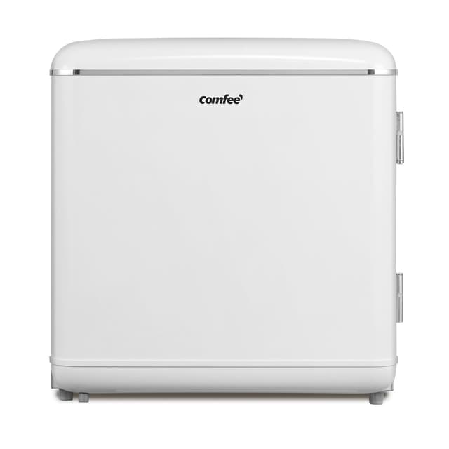 Comfee' RCD50WH2EURT(E) Kleiner Kühlschrank, 47 Liter, Retro-Design, Mini-Tischkühlschrank, Kühlfach, leise, Kühlschrank für Büro, Zuhause, Weiß [Energieklasse E]