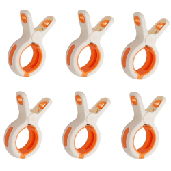 Carreuty 6PCS Große Klammern Weiß, Handtuchklammern für Strandliegen, Jumbo Größe Starke Towel Clips Winddicht Strandtuch Clips für Tägliche Wäsche, Badetuch, Teppich, Bettwäsche und Dicke Kleidung
