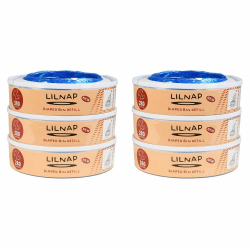 LILNAP - 6 Nachfüllkassetten kompatibel mit Angelcare Windeleimer & Litter Locker II (RUNDE KASSETTEN) - Neues Design