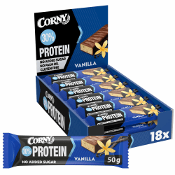Corny Protein Power Vanille 30 Prozent Eiweiß Fitness & Sport Riegel 18 x 50 g Großpackung