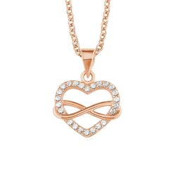 s.Oliver Kette mit Anhänger 925 Sterling Silber Damen Halsschmuck Kette Herz/Infinity Rose