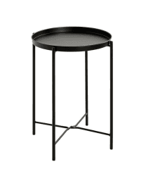 HAKU Möbel Beistelltisch schwarz, Metall - Maße: H 50 cm x Ø 39 cm, Style: Art Deco
