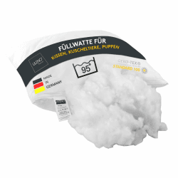 LILENO HOME Füllwatte 2kg im praktischen Vlies Beutel - Füllmaterial u. Füllwatte für Kuscheltiere, Kissen, Basteln - Kissen Füllung waschbar bis 95 °C - perfekt als Watte o. Bastelwatte