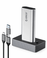ORICO M.2 NVMe SATA Docking Station mit Aluminium Kühlkörper Gehäuse,10Gbps M2 SSD auf USB Adapter mit 3.3FT USB C zu C/A Kabel, Bis zu 8TB, Werkzeuglos -IT18