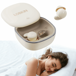 LOBKIN Schlaf Ohrhörer, Mini In Ear Kopfhörer Bluetooth zum Schlafen, Kabellose Unsichtbare Kopfhörer für Schlaf, Sport, Yoga und Reisen (Weiß)