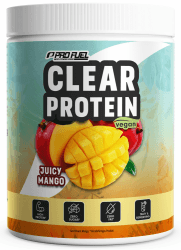 Clear Protein Vegan 360g JUICY MANGO, unglaublich leckerer & erfrischender Protein-Drink, vegane Clear Whey Protein/Iso Clear Alternative mit hochwertigem Erbsenproteinhydrolysat, 56% Protein