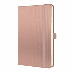 SIGEL CO401 Premium Notizbuch liniert, A5, Hardcover, rose metallic, aus nachhaltigem Papier - Conceptum - mit Seitenzahlen, Inhaltsverzeichnis, Stiftschlaufe, Falttasche