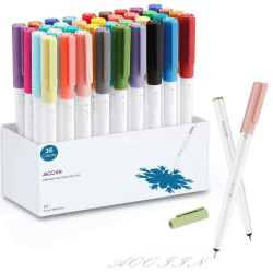 AOOIIN Stifte für Cricut Maker 3/Explore 3/Air 2, Ultimate feine Spitze Stiften 36 ​​Stück 0,4 Tip Markierungsstifte Set Schreibstift Fine Point Pen für Machine
