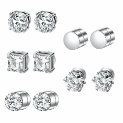 DMNQ 5 Paare Magnetohrringe Magnetische Ohrringe Herren Magnetic Earrings For Men Magnetische Ohrringe Damen Ohrringe Magnetisch Damen Ohrringe Magnet Ohrringe Herren Magnetische Ohrringe 6 Mm
