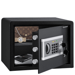 KESSER® Elektronischer Tresor | 35x25x25cm | Inkl. Batteriebox | Elektronischer Safe | 3x Doppelbolzenverriegelung | Boden Wandtresor | Möbeltresor | Innenbeleuchtung | Panzerschrank Zahlenschloss