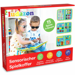 LUDAZON® Montessori Sensorischer Spielkoffer 2 3 4 5 Jahre, Die wichtigsten Aktivitäten für das Wachstum des Kindes, Mit Pädagogik Experten Entwickelt