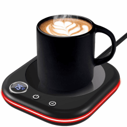 MQFORU Tassenwärmer，Kaffeewärmer für den Schreibtisch mit 3 Temperatureinstellungen，LCD Anzeige, 1-12H Automatische Abschaltung, Intelligenter Kerzenwärmer，Ideale Kaffeegeschenke Zubehör