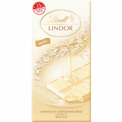 Lindt Schokolade LINDOR Weiß, Promotion | 100 g Tafel | Weiße Schokolade mit einer unendlich zartschmelzenden Füllung | Schokoladentafel | Schokoladengeschenk