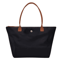 GM LIKKIE Schultertasche für Damen, Nylon-Handtasche mit Tragegriff oben, faltbare Wochenend-Hobo-Handtasche Schwarz2