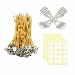 Bolosa 100 Stück Kerzendocht, Dochte für Kerzen Gießen, Kerzen Docht Set, Kerzendocht Kaufen, Kerzendochte für Dicke Kerzen, Kerzen Selber Machen Set, Candle Wick, Kerzendocht 12cm Dochte(L)