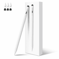 MEKO Stift für iPad Apple 2018-2024 mit Gummispitze Schnellladefunktion und Neigungssensitivität für iPad Pro 13''/12,9''/11''/ iPad 10/9/8/7/6. Gen/iPad Mini 6/5. Gen/iPad Air 5/4/3. Gen