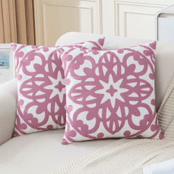 Jayusaror Kissenbezug 40x40 cm Rosa Kissenbezüge Dekokissen Mandala Boho Kissenhülle Sofakissen Weiche Samt Couchkissen für Wohnzimmer Sofa Schlafzimmer，2er Set