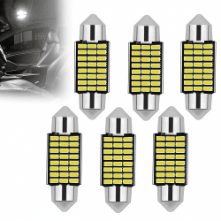 CJBIN Auto LED Innenbeleuchtung, 6 Stück 36MM 624 Lumen Led Auto Innenraumbeleuchtung, 12V Led innenraumbeleuchtung Birne Auto, Auto Innen Beleuchtung, Einfach zu Verwenden, Weiße Licht