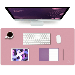K KNODEL Tischunterlage, Schreibtischunterlage, 80 x 40cm PVC Tischunterlage, Laptop Tischunterlage, wasserdichte Schreibunterlage für Büro- oder Heimbereich, doppelseitig (Purpur/Rosa)