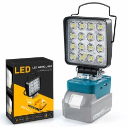 Sentoo Akku Lampe für Makita 18V, 48W 4800LM Kabellose Led Arbeitsleuchte Akku, Tragbare Flutlichter mit 2 Modi Helligkeit Mini Baustellen Lampe für Wartungsarbeiten Blau
