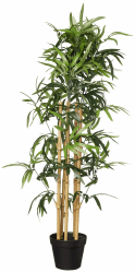 Amazon Basics künstliche Bambus pflanze mit Kunststoff-Blumentopf, 100 cm, Grün