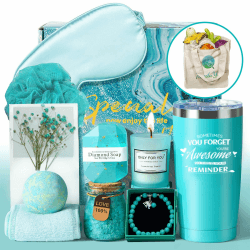 TwoduYoo Geburtstagsgeschenk für Frauen mit personalisierten Einkaufstasche und 20oz Becher für Mama Freundin, Entspannung Wellness Geschenke für Frauen, 18 21 30 40 50 60 Frauen Geschenkset