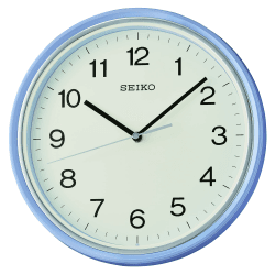 Seiko Clock Wanduhr analog hellblau QHA008L