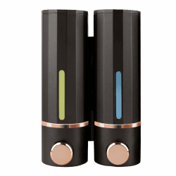 ILIKEPOW Seifenspender Wandbefestigung Dispenser Wandmontage Flüssigseifenspender 420 ml HandseifenspenderBadezimmer Duschgel Waschmittel für Küche und Hotel Zuhaus 2X Schwarz