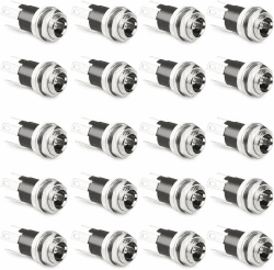 CLDIY 2.5mm DC Power Jack Buchse, Panelmontage DC Power Jack Buchse Panelmontage Anschluss 20St