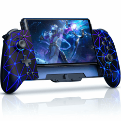 GAMSINGY Handheld Switch Controller, Cooles RGB-Licht Switch Controller Griffe mit 4xSpiele Karten Slots, Switch Spiele Zubehör für Switch/OLED Konsolen