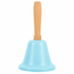 MAGICLULU 1 Stück Weihnachts-Handrufglocke Mit Holzgriff Solide Laute Handglocke Für Weihnachtsessen Rufdekoration Blau