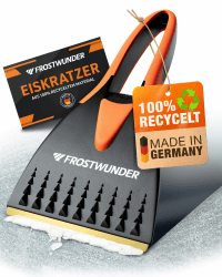 FROSTWUNDER - Eiskratzer Messingklinge [Made in Germany] - 100% recycelter Eiskratzer Auto Messingklinge - Langlebiger Auto Eiskratzer - Blitzschneller Messing Eiskratzer - Scheibenkratzer Auto Stabil