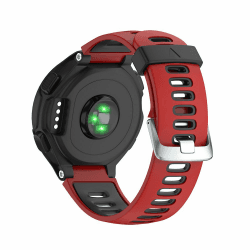 NotoCity Garmin Forerunner 735XT Armband, Kompatibel mit Armband Forerunner 235/230/220/620/630/735XT, Uhrenarmband Soft Silikon Ersatzband für Garmin 735XT, Easy-fit, Mehrfache Farben Silberne Schnalle Schwarz / Rot