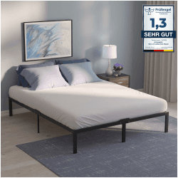Dreamzie Bett 140x200 mit Lattenrost Metall 41cm Bettgestell 140x200 Robust, Leichte Montage, Umfangreicher Stauraum