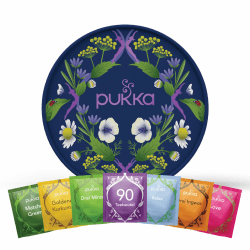 Pukka Tee Geschenkset, Premium Selection Bio Tee Box "Wellness von früh bis spät" , Matcha, Kurkuma, Tee Set, Geschenkidee, 6 Varianten, 90 Teebeutel