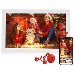 Yontwe Digitaler Fotorahmen 15.6 Zoll WiFi digitaler Bilderrahmen 1920 * 1080 Hochauflösender Foto-/Musik-/Video-Player Intelligenter digitaler Bilderrahmen Teilen Sie Fotos/Videos sofort